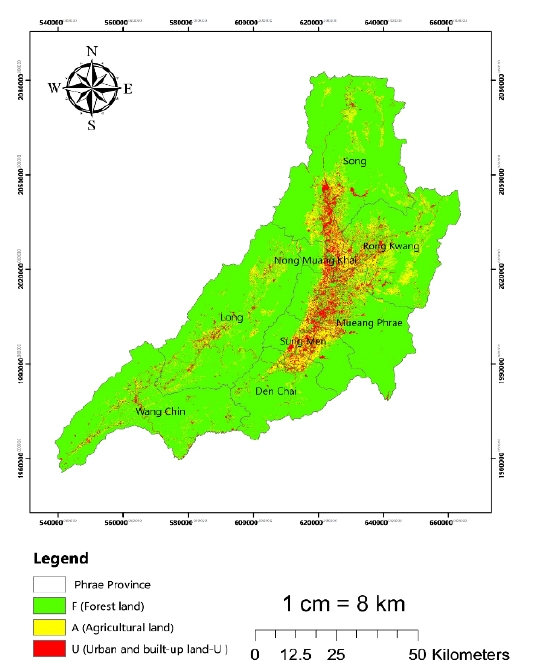 Land use during 2024 in Phrae Province.